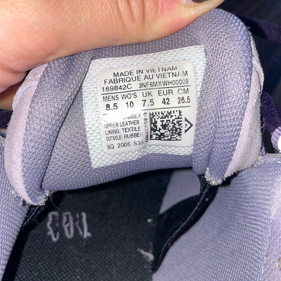 Converse Gold Le Fleur Purple Sneakers - Picture 5 of 5